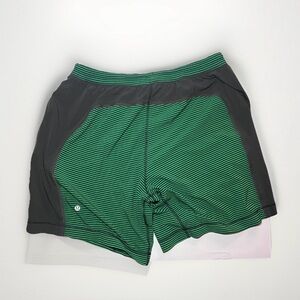 Lululemon Size Large Response Green Lined Mens Running Shorts
